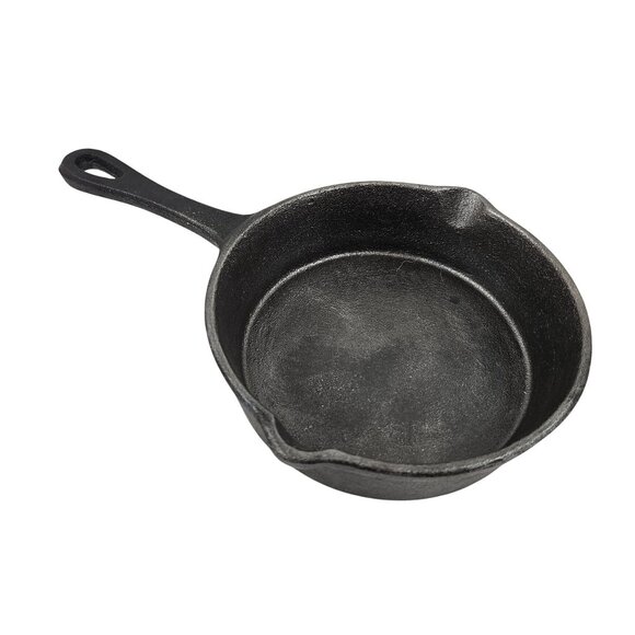 Cast Iron Skillet Double Pour Spout Made In China 6 in Diameter Handle Loop - Picture 3 of 10